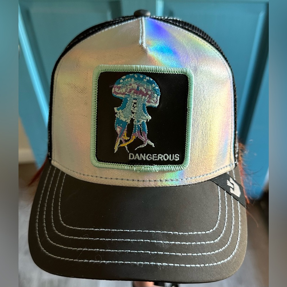 Goorin Bros Dangerous Iridescent and Black Trucker Hat